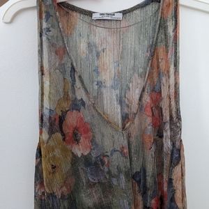 Zara sheer metallic floral top